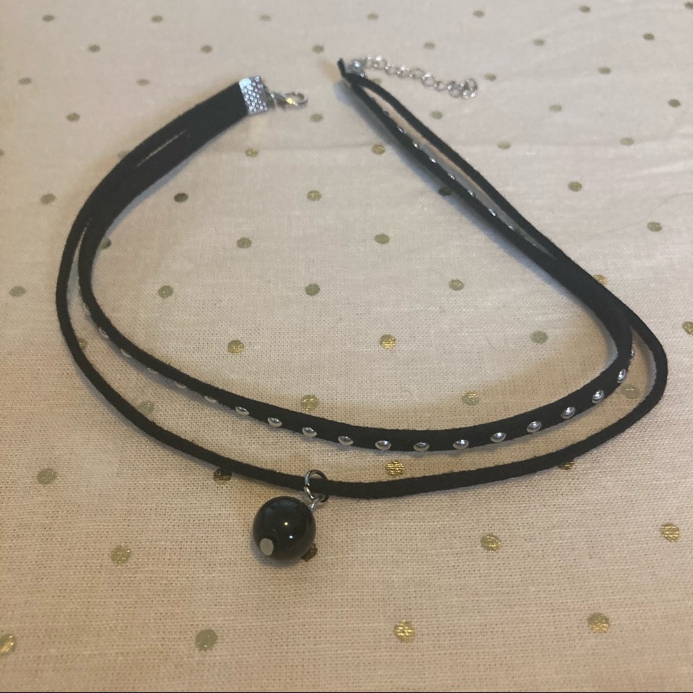 🦋 5 for 25 🦋 black suede leather studded choker